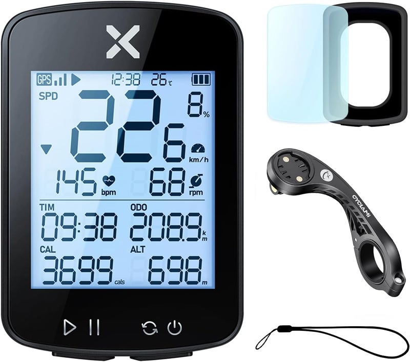Xoss G+ Gen2 GPS Bike Computer with Mount, 2.2" Bluetooth Wireless Cycling Speedometer, Type-C Multifunctional ANT+ Bicycle Odometer with Auto Backlight and IPX7 Waterproof Bike Tracker (4 in 1) - Image 1